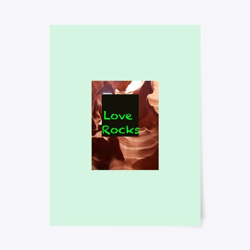 Love Rocks Funny Neon Green Nature Pic