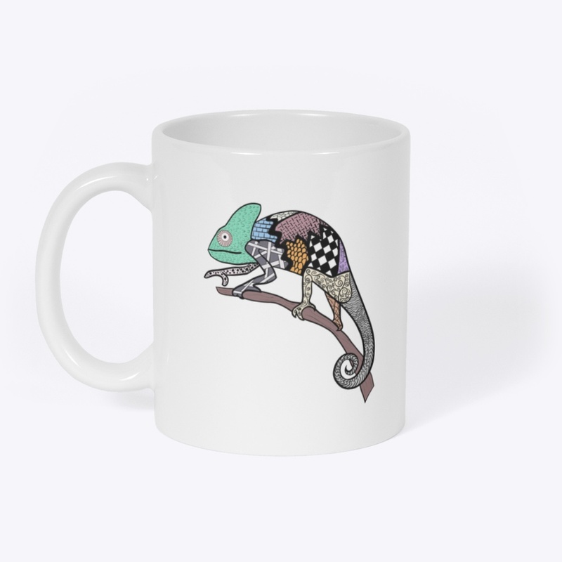 Cute Chameleon Changes Color with Art