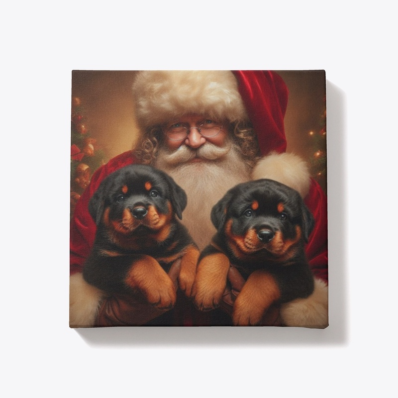 Santa with Rottweilers