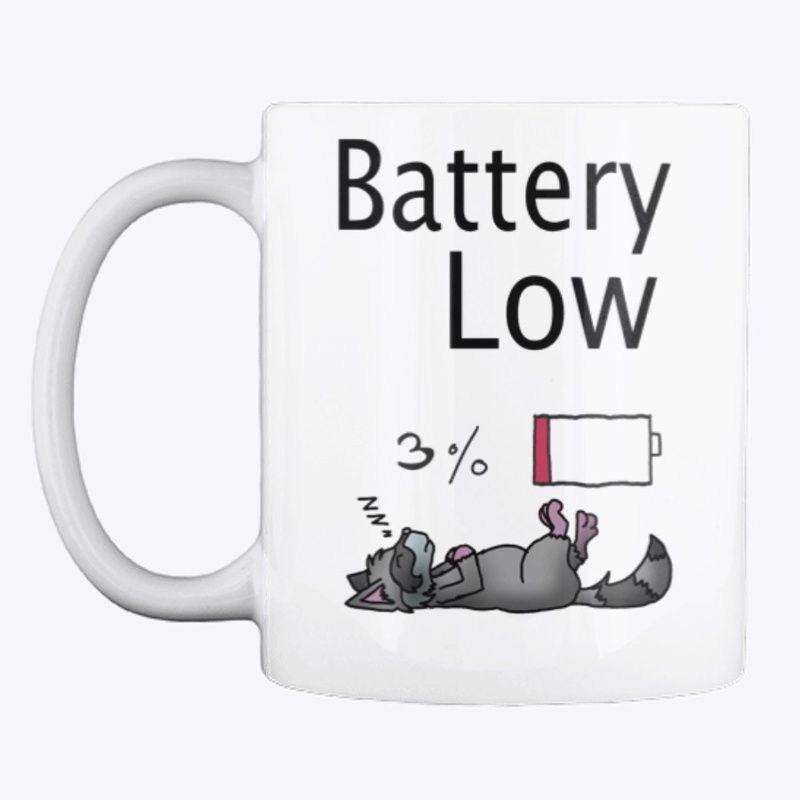 Battery Low Sleeping Raccoon