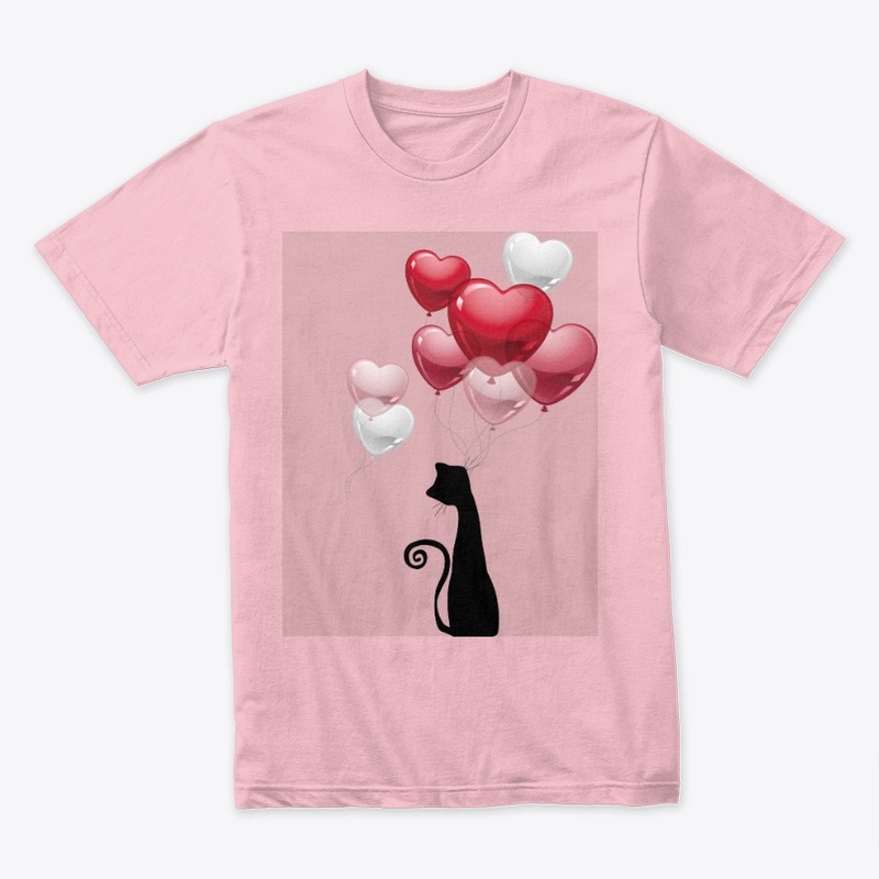 lovely cat staring at balloons
