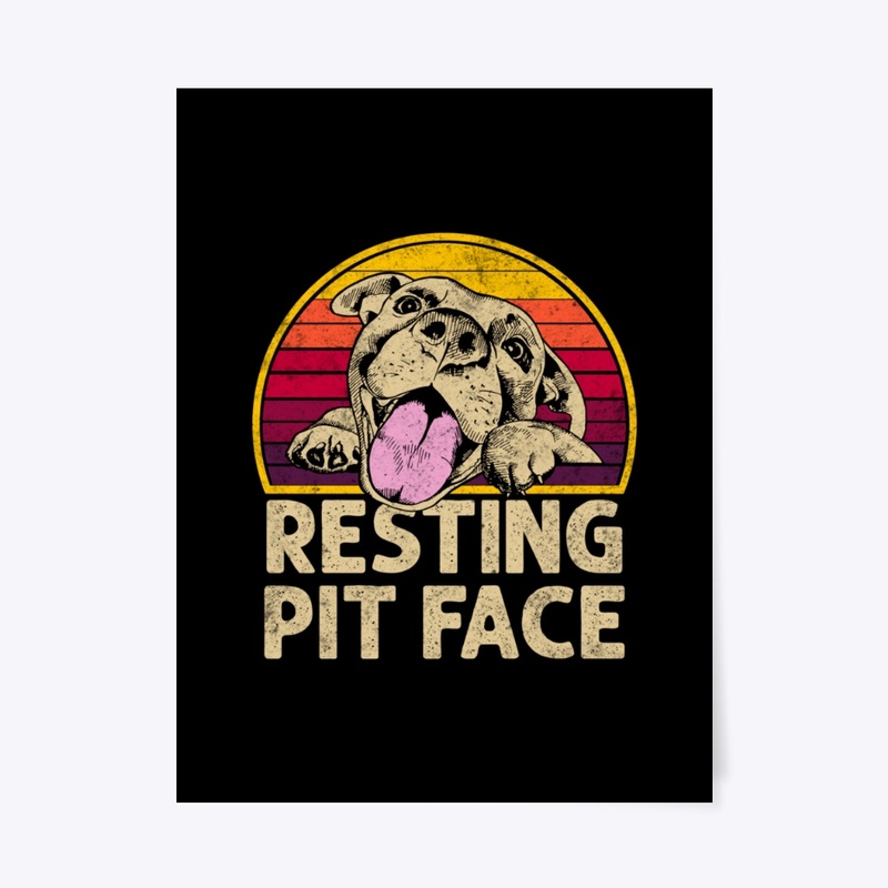 Dog Pitbull Resting Pit Face