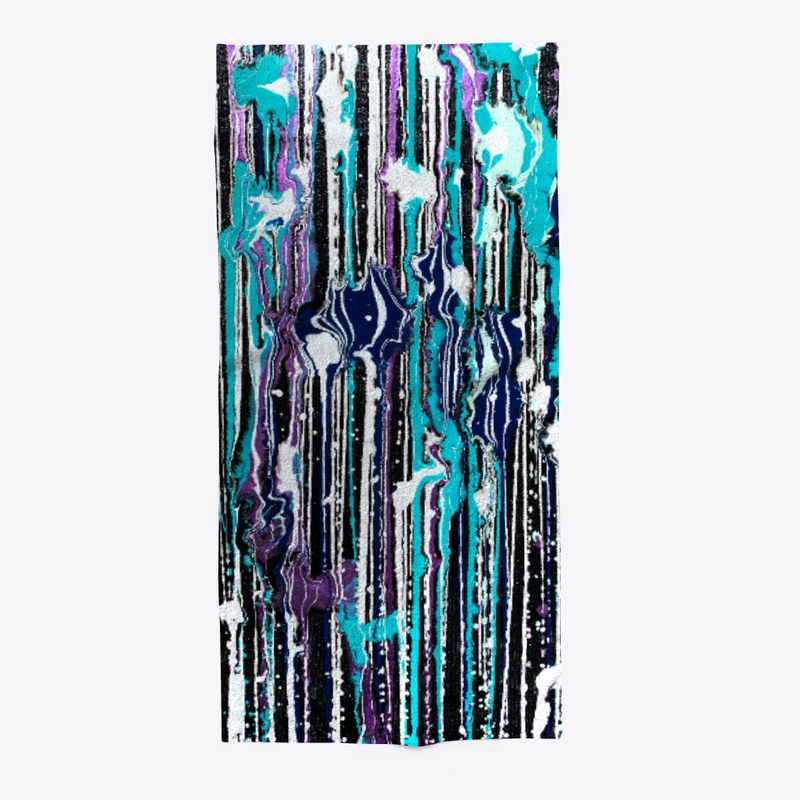 'Neon Rain' Beach Towel