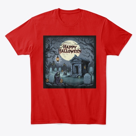 Happy Halloween   Full Moon! Classic Red Camiseta Front