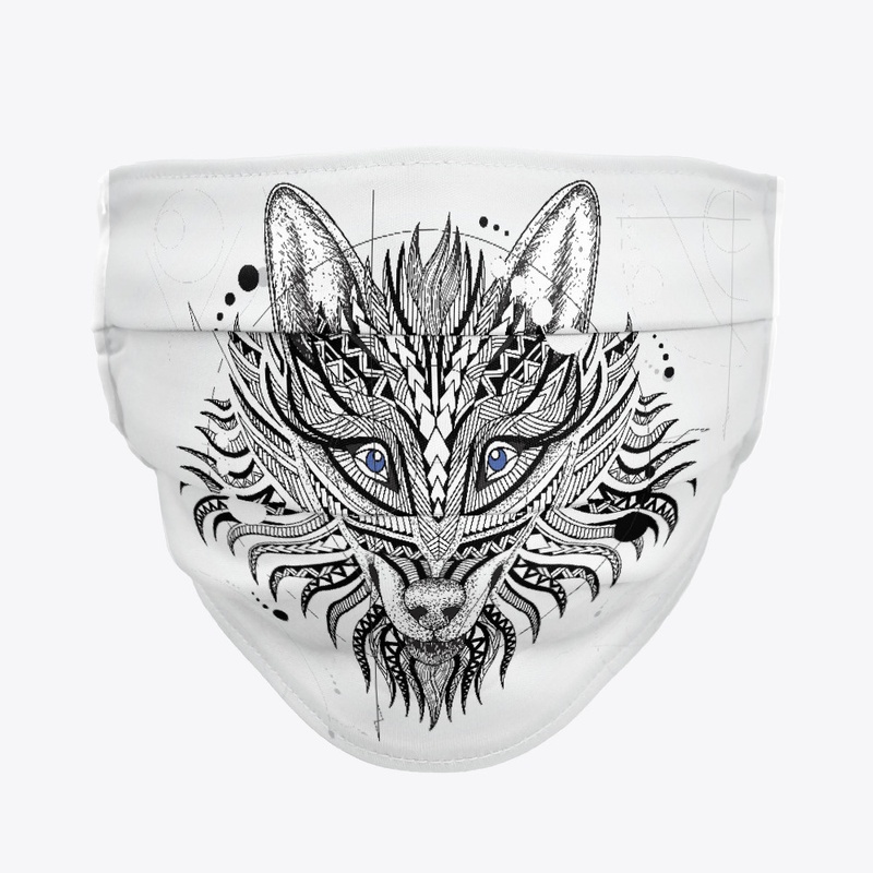 geometrical wolf face mask