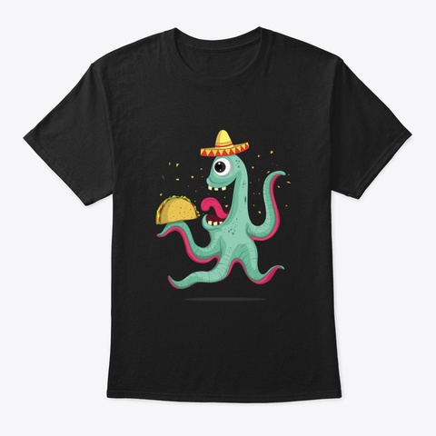 Taco Alien Khebs Black T-Shirt Front
