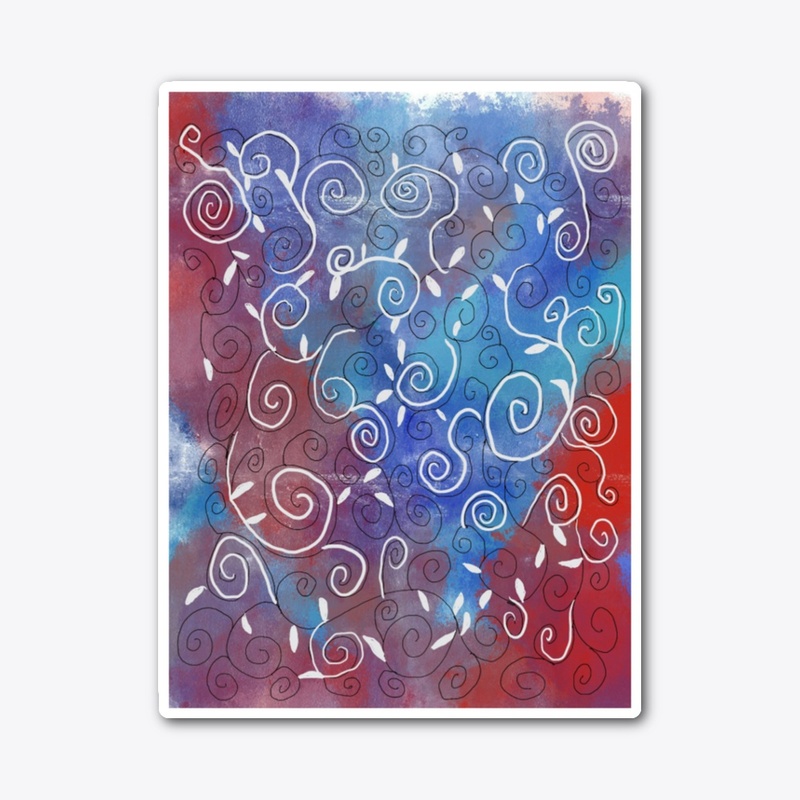 Blue and White Swirls
