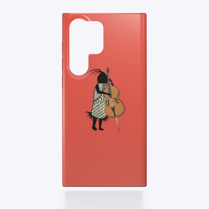 Musician Cave Person Plays Contrabass
