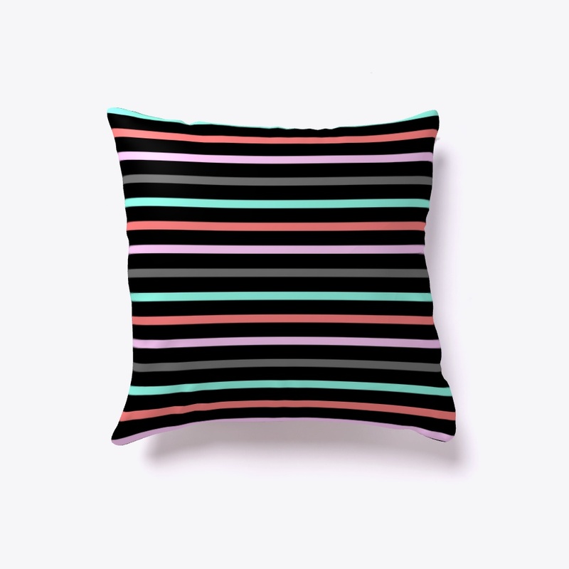 “MULTI COLOR HORIZONTAL LINE" Pillow.