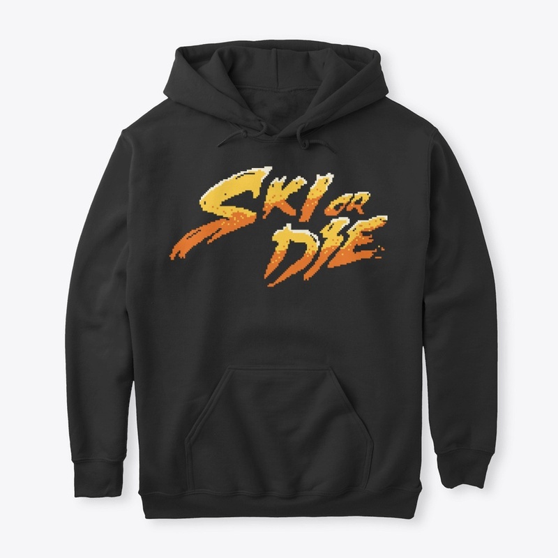 Sun Fire Ski or die Pixel art Logo