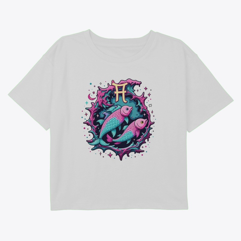 Pisces Zodiac Design - Cosmic Twin Fish