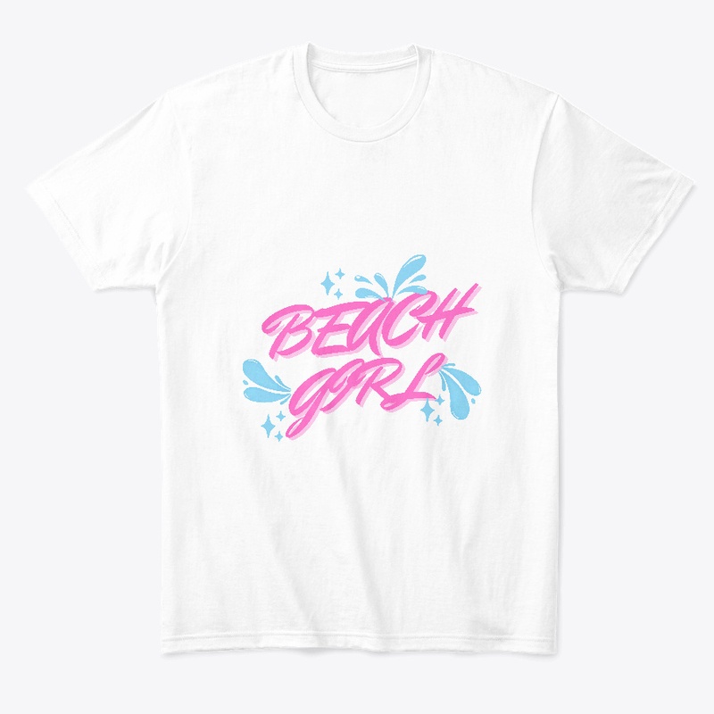Beach Girk Pink letters tee sirt