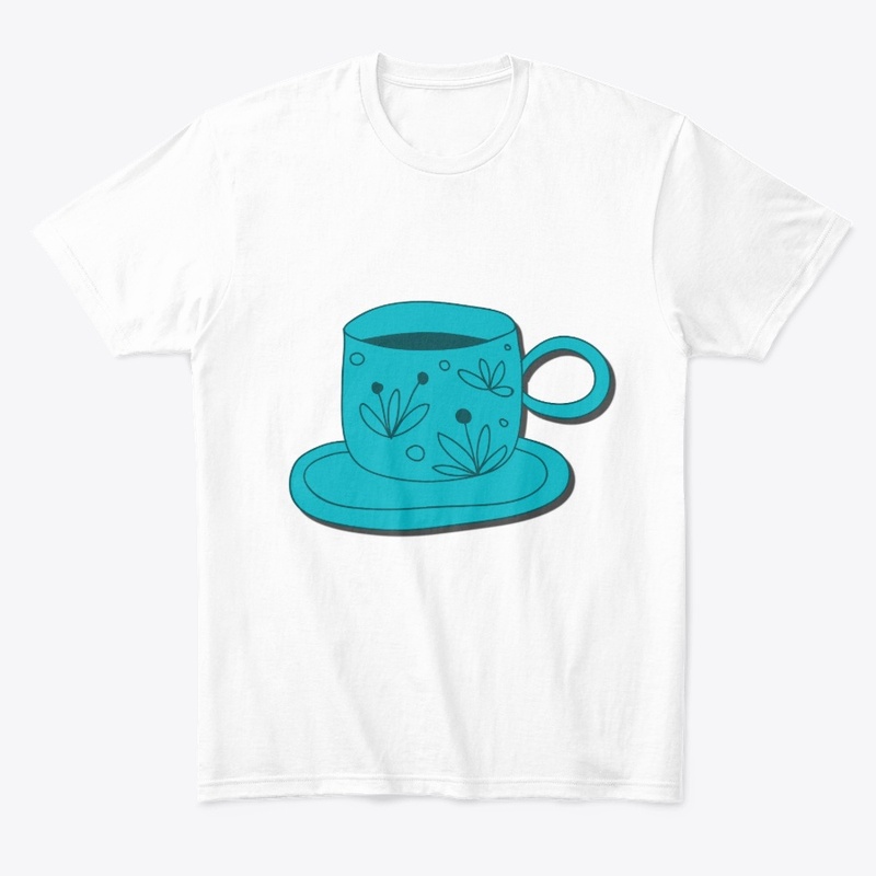 Whimsical Teal Coffee Cup