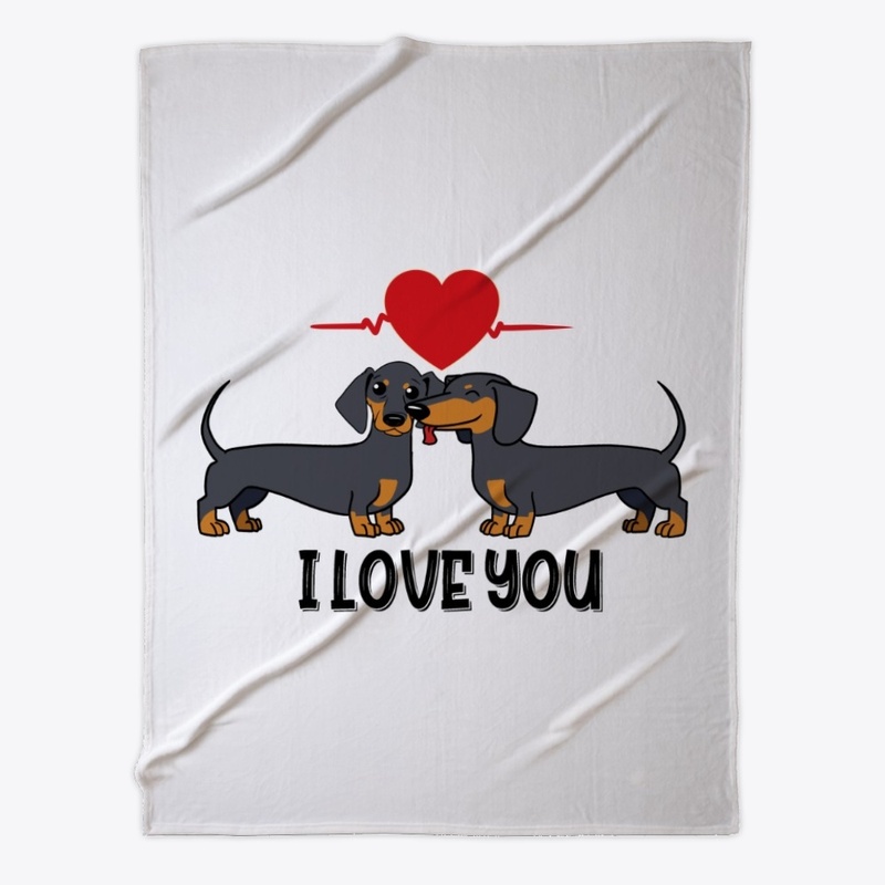 I Love You Cute Dachshund Couple