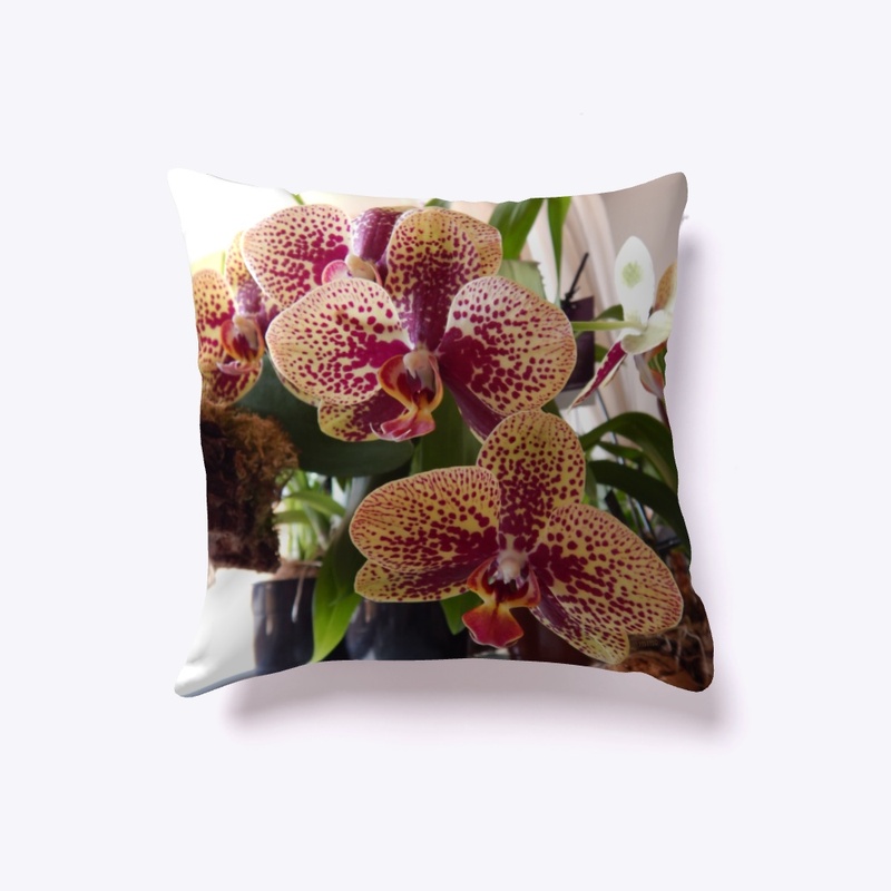 Spotted Orchid Throw Pillow