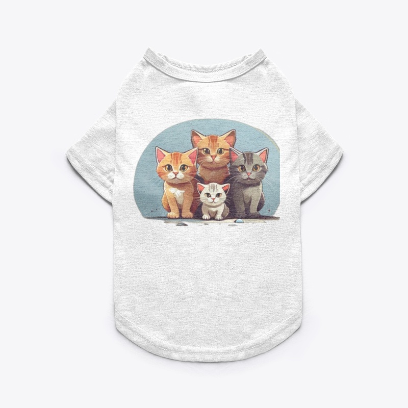 Playful cat crew t-shirt design