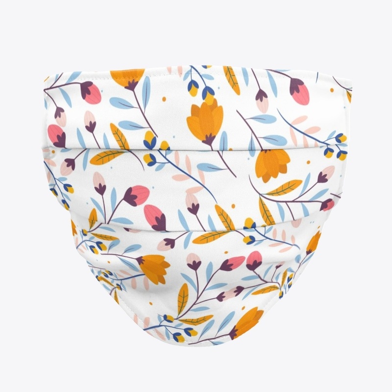 Orange Flowers Face Mask