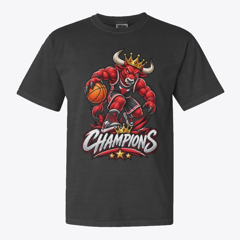 Crowned Bull Basketball Mascot 