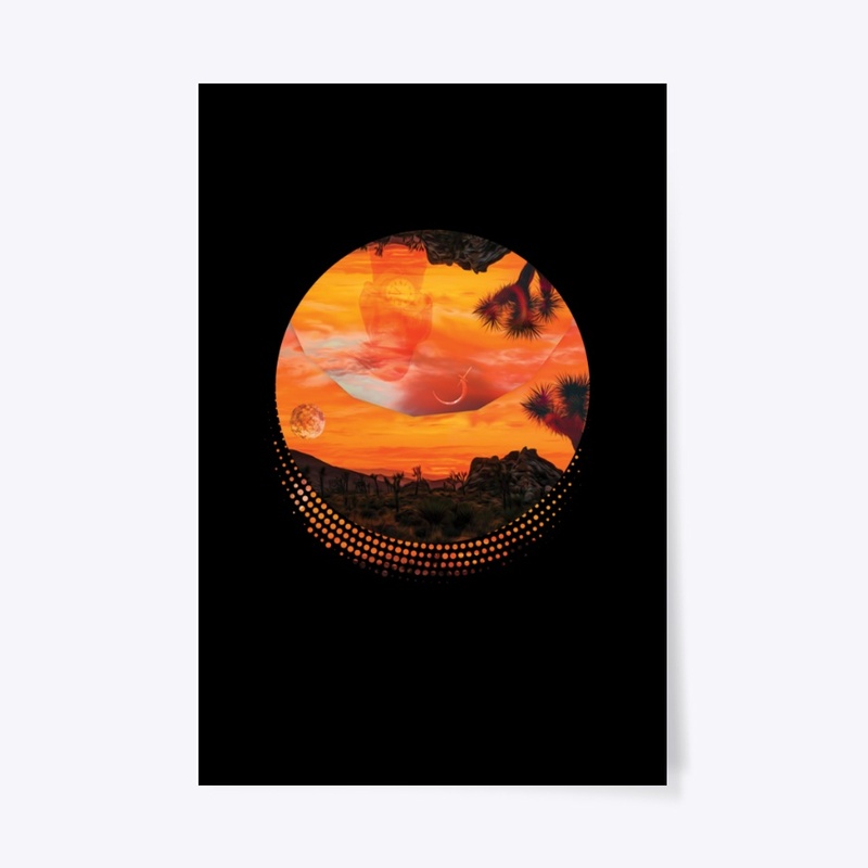 Sunset in the desert 	