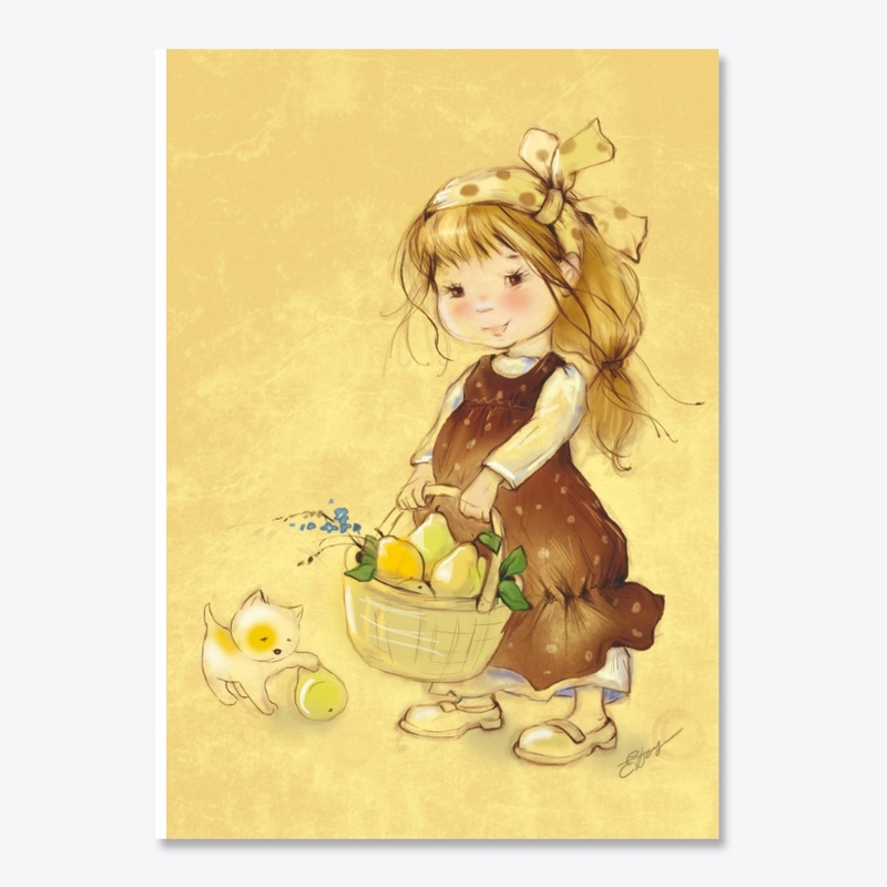 Girl with fruit