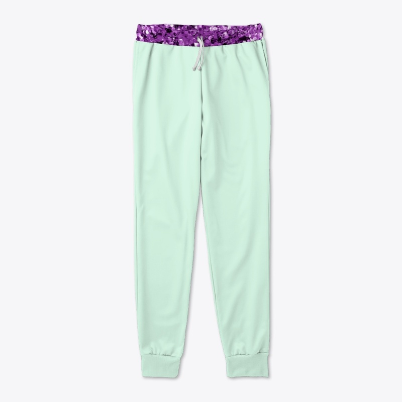 Green and Purple Two-Toned Joggers 
