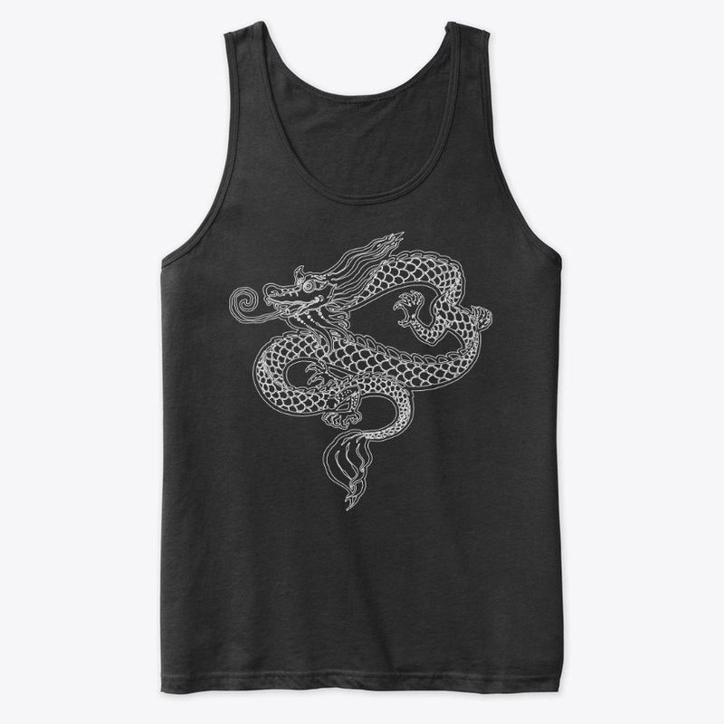 Dragon white outline design