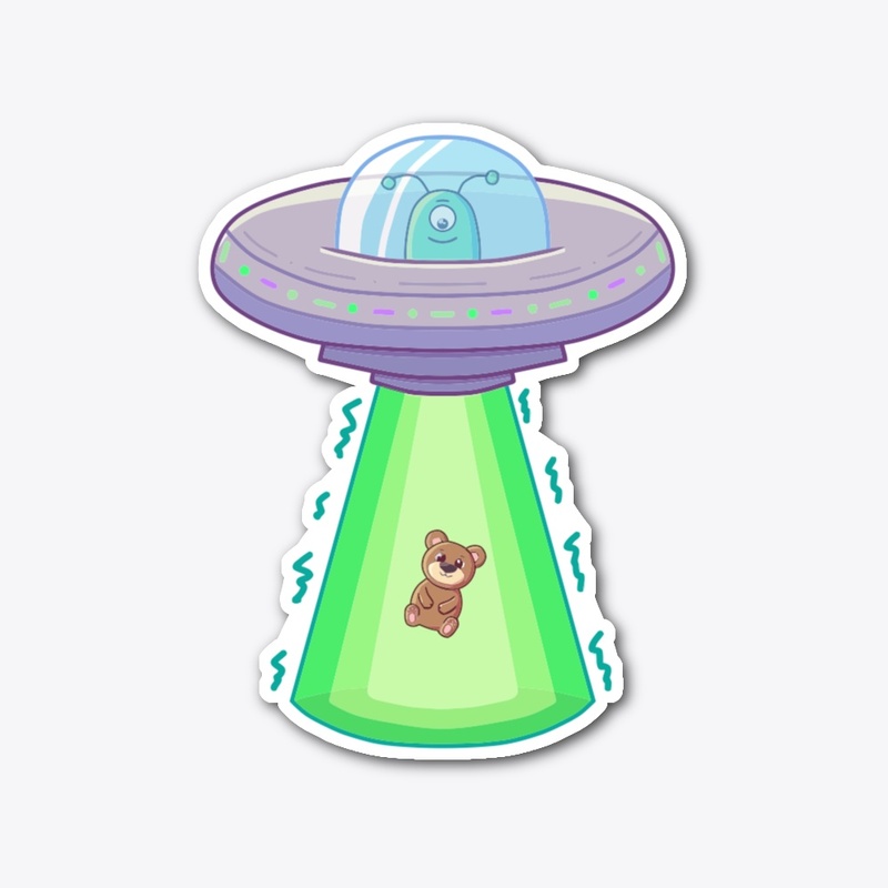 ALIEN & TEDDY BEAR STICKER