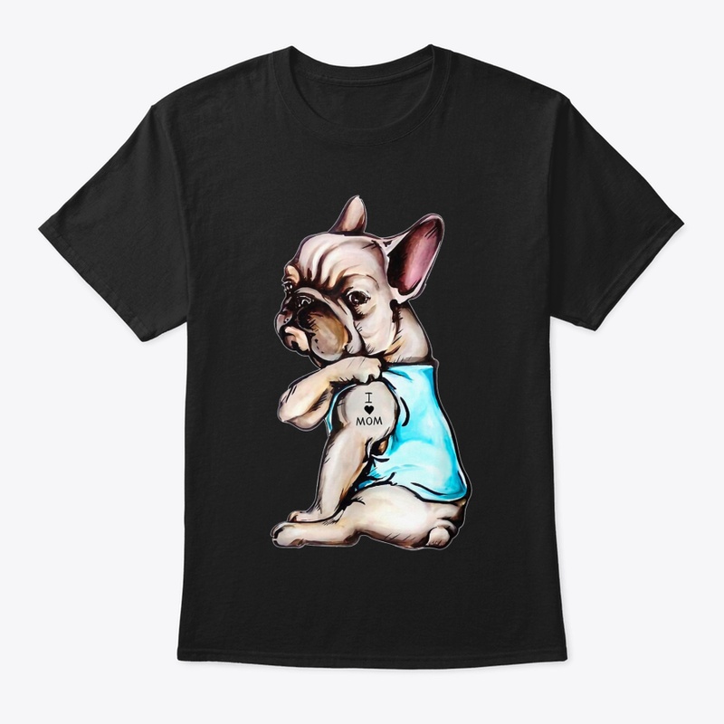 French Bulldog I Love Mom Tattoo   Bulld