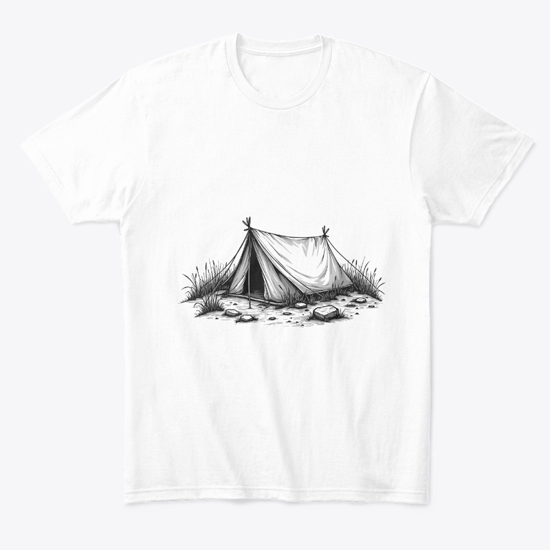 Vintage Camping Tent Drawing