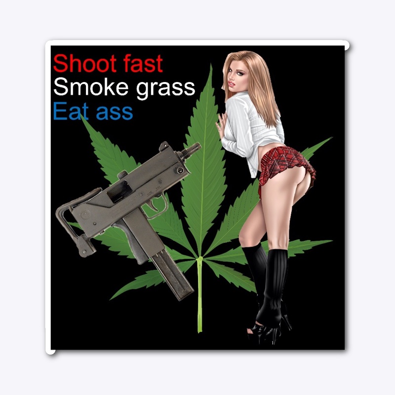 Smoke grass Uzi sticker