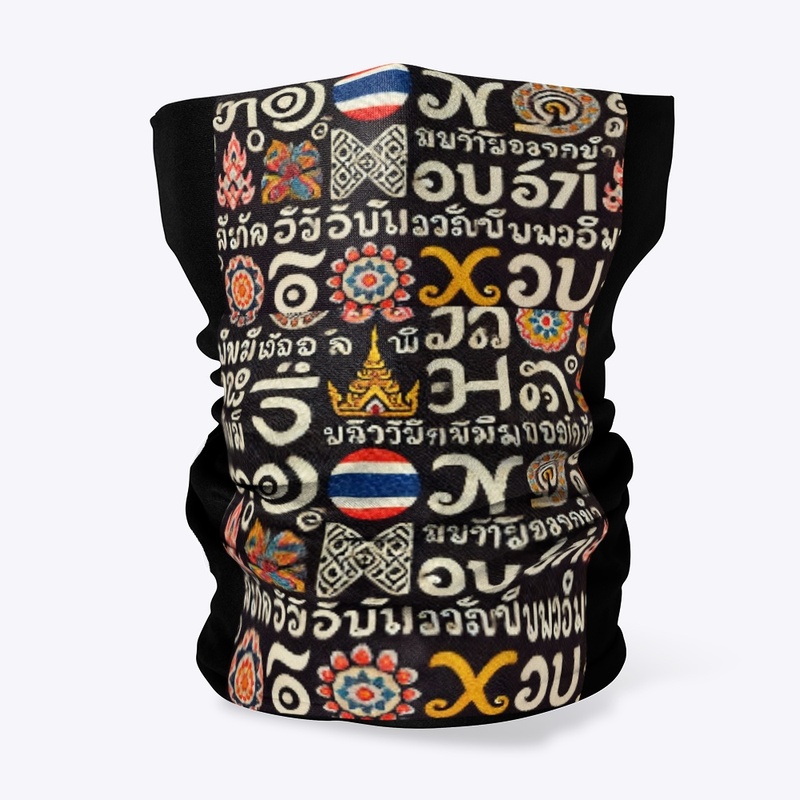 Thai unique mixing letters neck cover 
