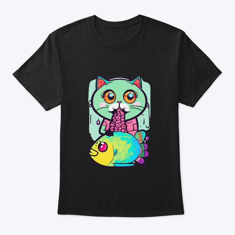 Cat and a fish with Picasso Style