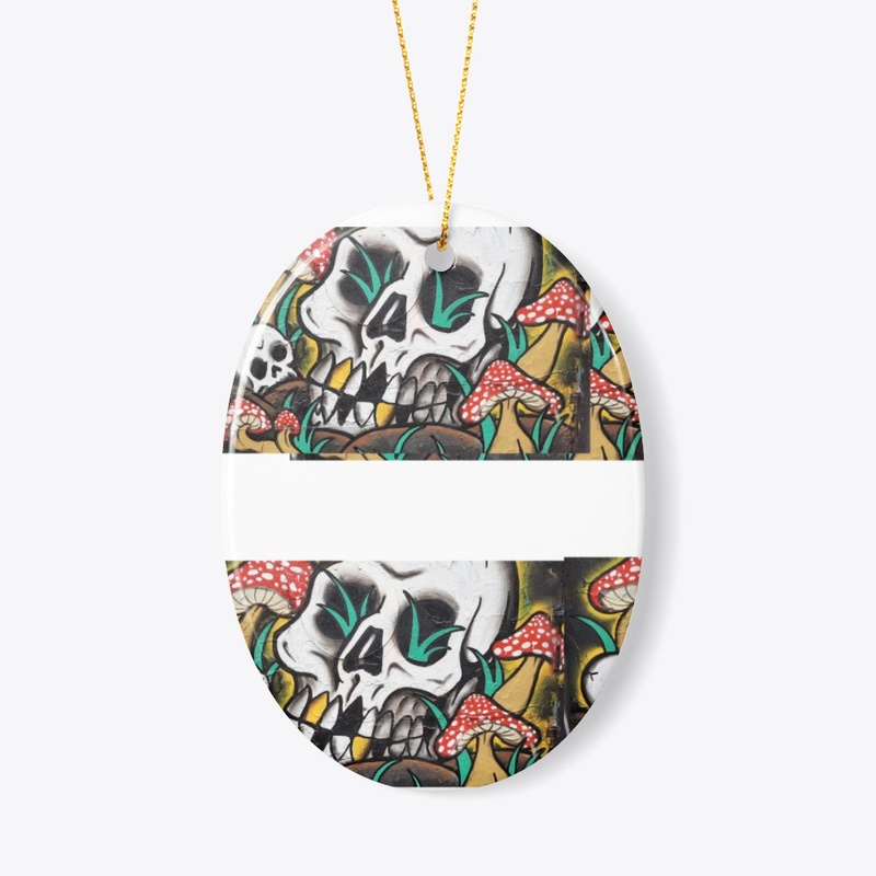 Skull head with Mushrooms