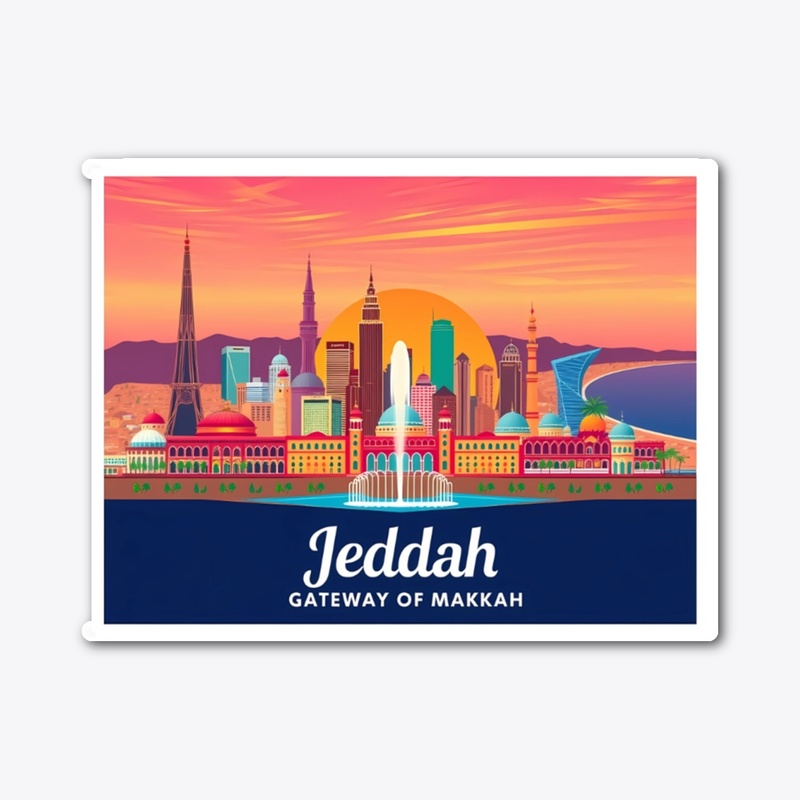 Jeddah Red Sea Bride Skyline Art