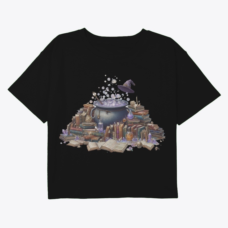 Witch's Cauldron and Magic Books