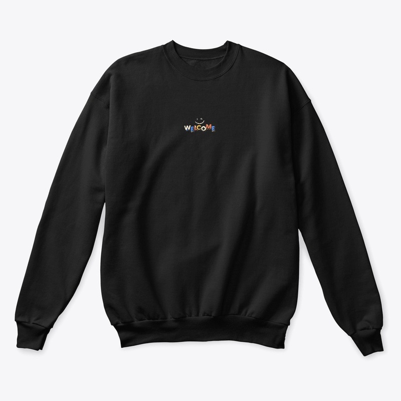  "Colorful 'Welcome' Smile Graphic tee 