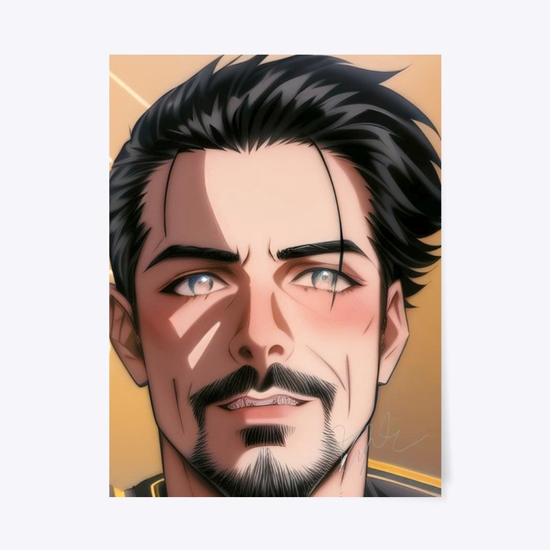 Anime Manga Themed Goatee Dude Portrait