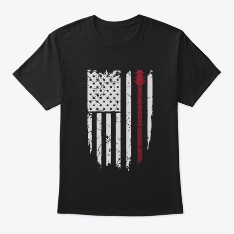 American Flag Guitar Patriotic Guitarist Black T-Shirt Front