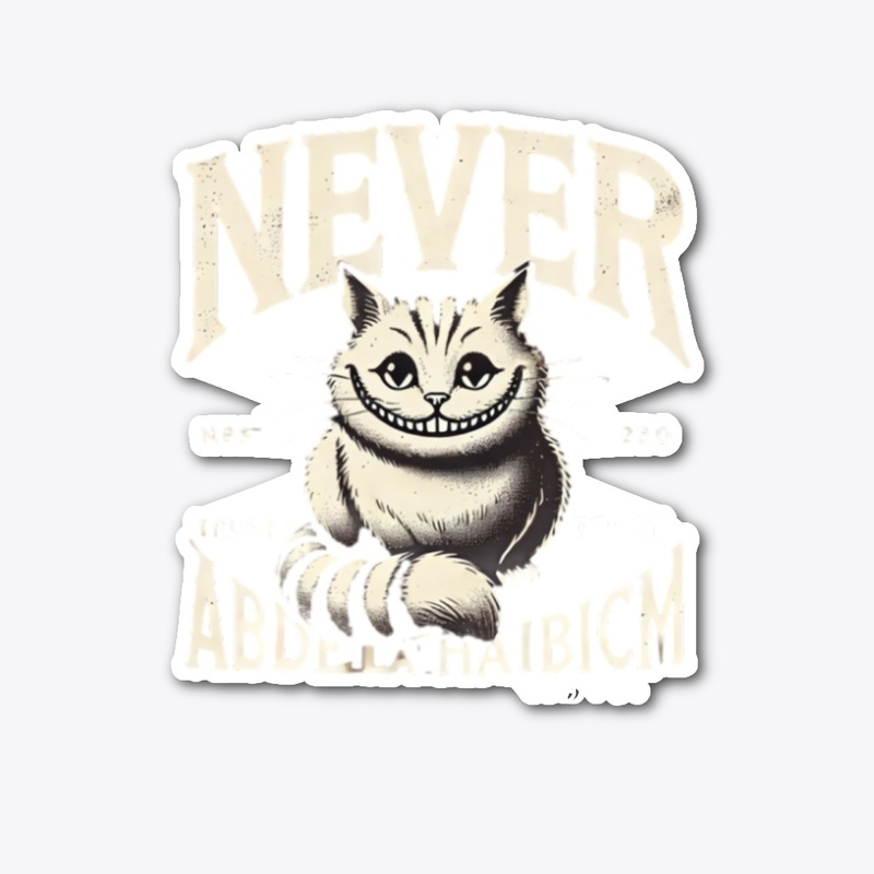 Vintage Smiling Cat T-Shirt – Never