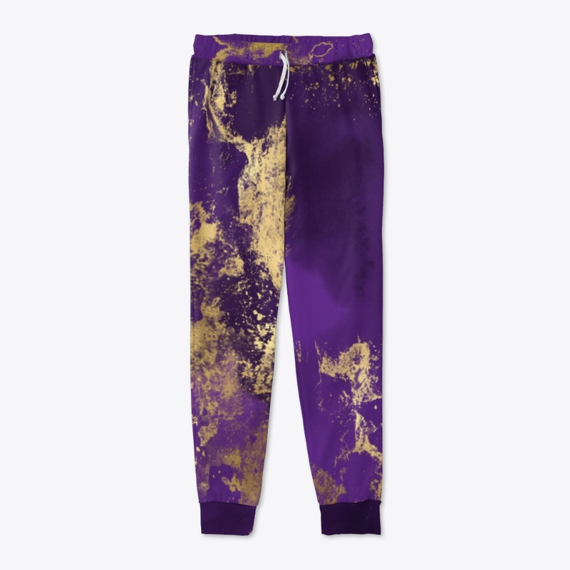 Purple and Gold Paint Splatter 