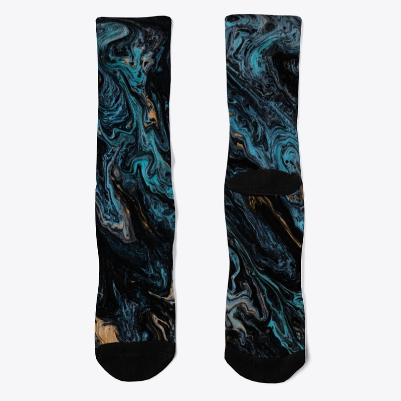 Marble Effect (Blue, black and gold)