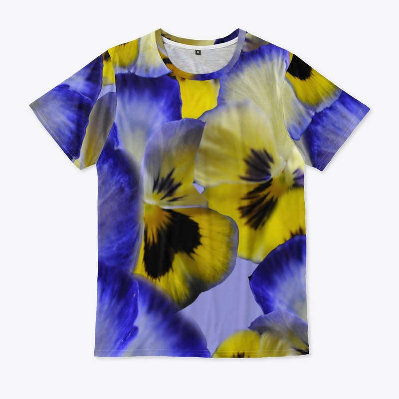 Blue and Yellow Pansies