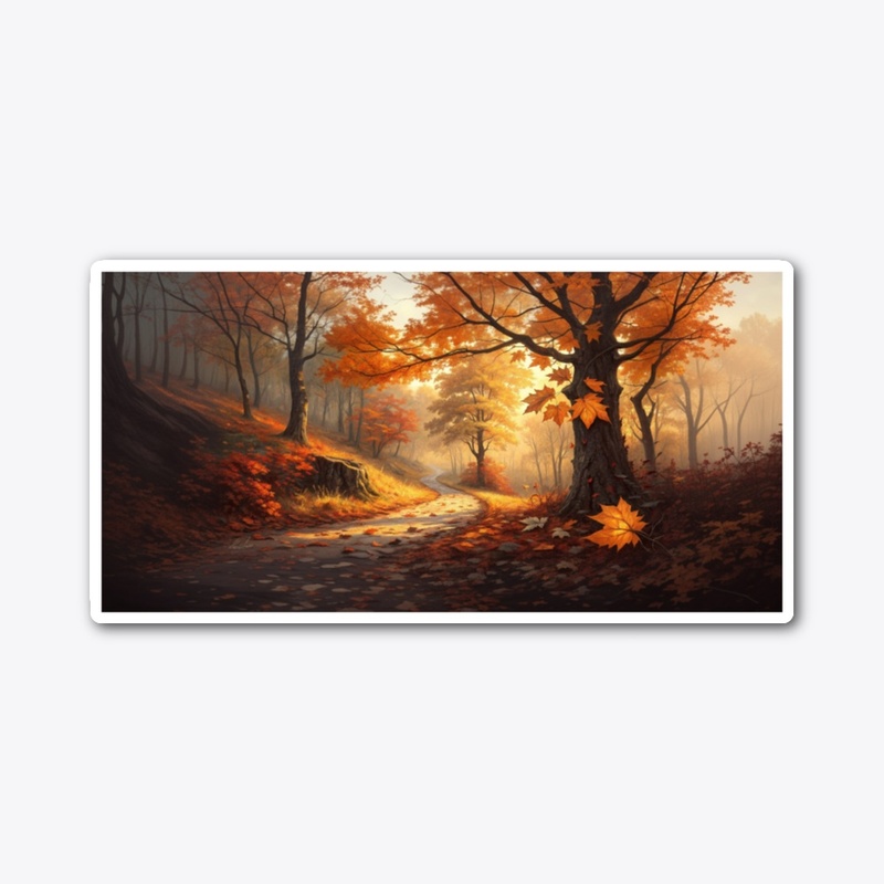 Golden Autumn Forest Path