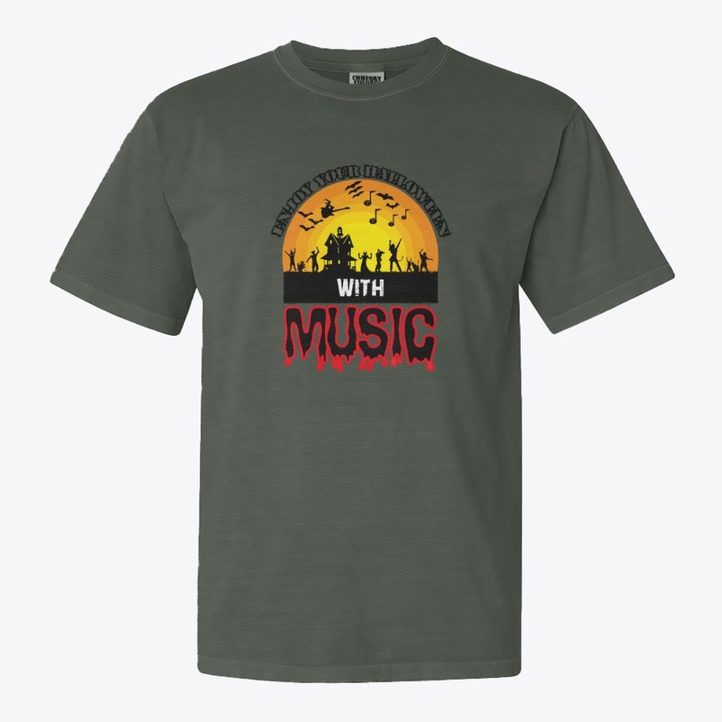 Halloween with music T-shirt Design