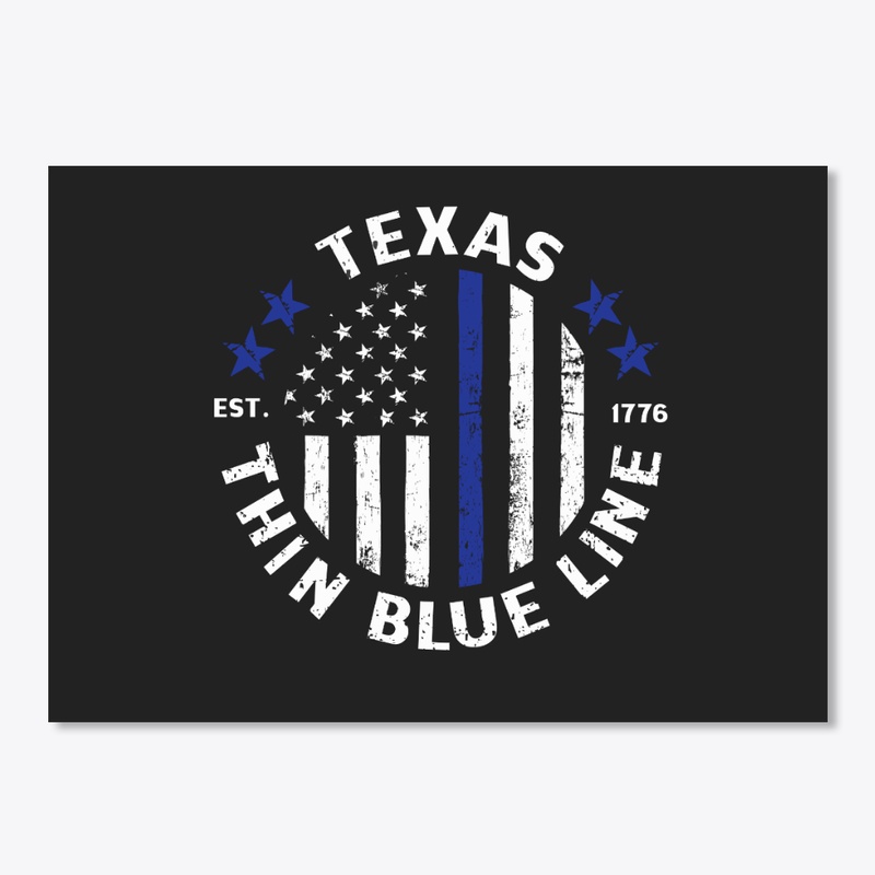 Texas Police T-shirt, Thin Blue Line 