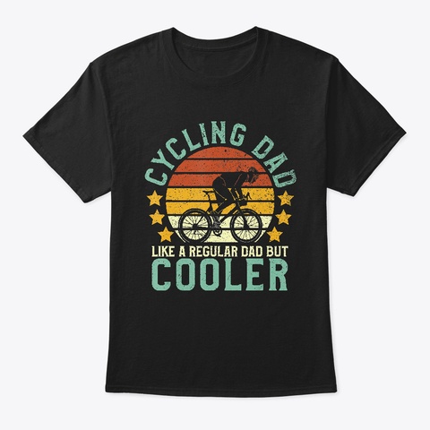 Mens Cycling Dad  Bike Rider T Shirt Black T-Shirt Front
