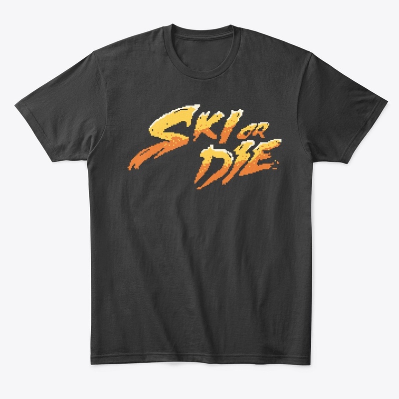 Sun Fire Ski or die Pixel art Logo