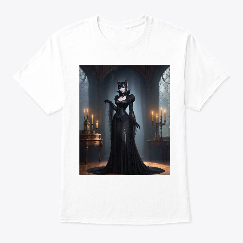 Gothic Catwoman in Elegant Attire