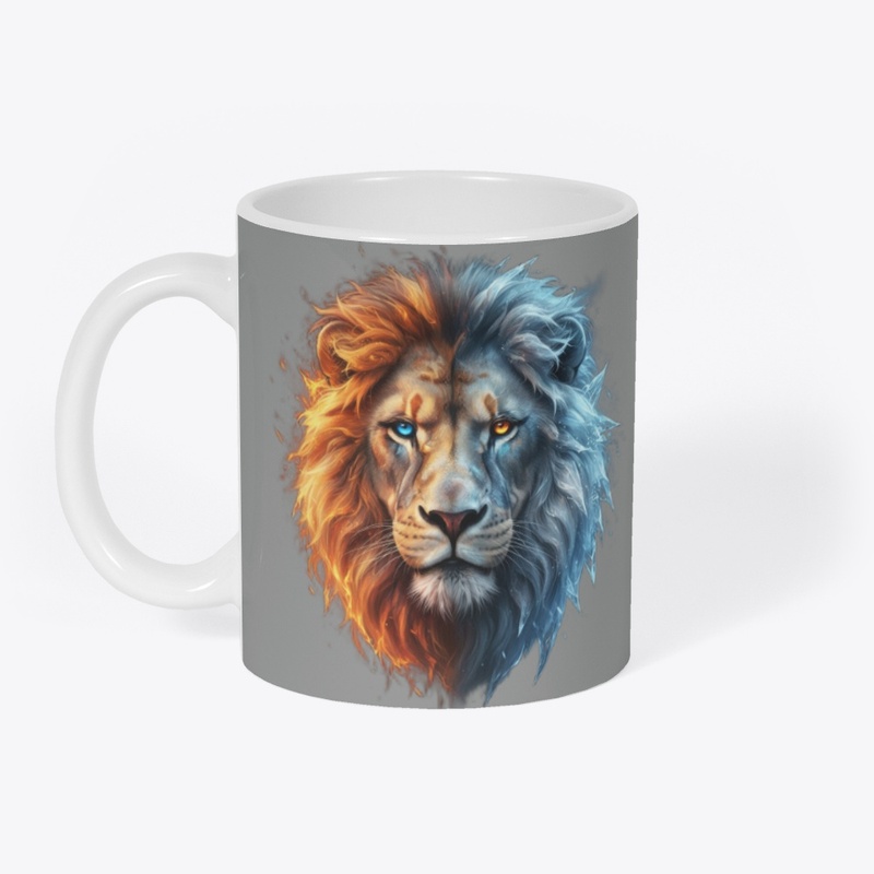 Fire and Ice Lion Face