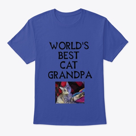 Best Cat Grandpa Deep Royal T-Shirt Front